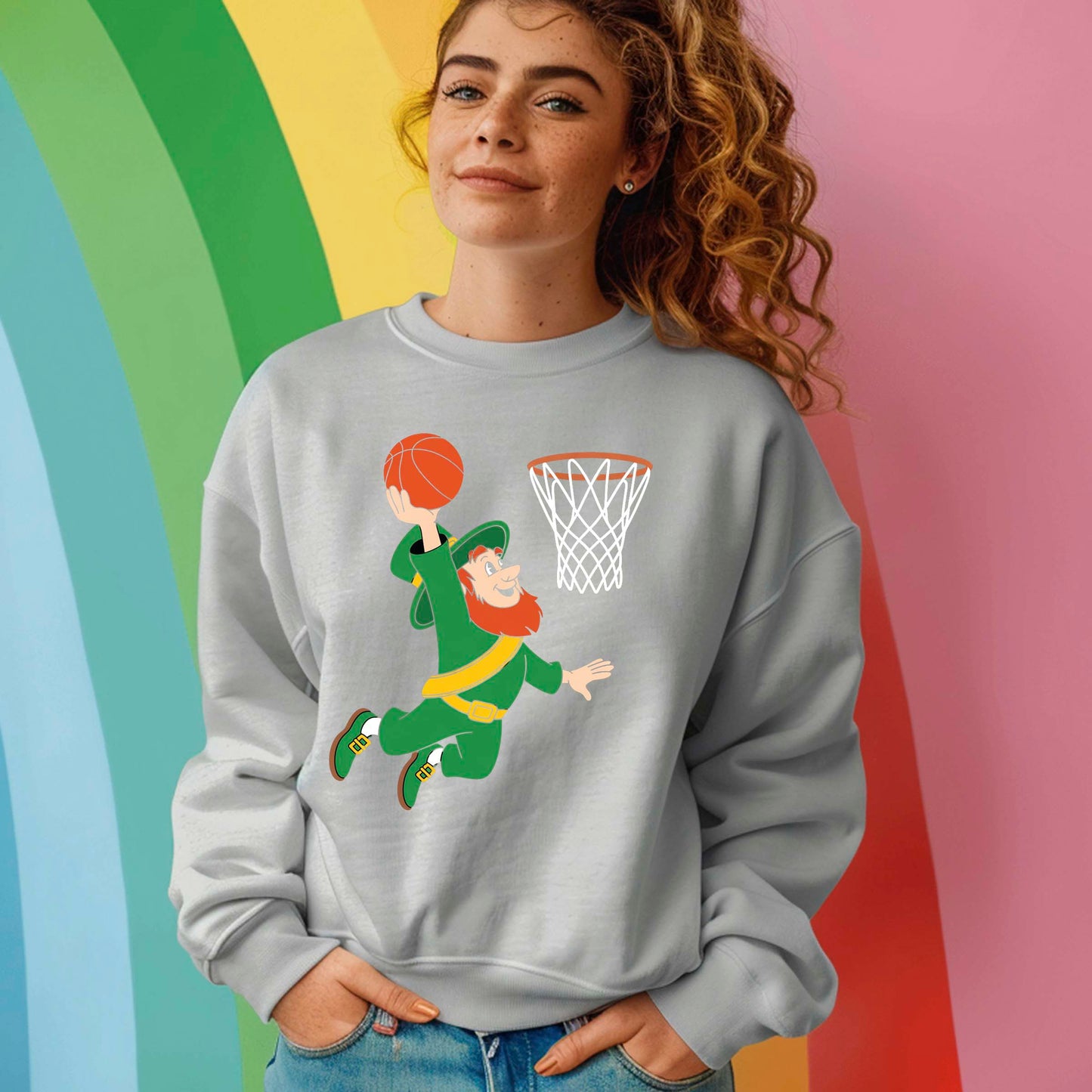 Christian St Patrick's Day Sweatshirt Volleyball Player