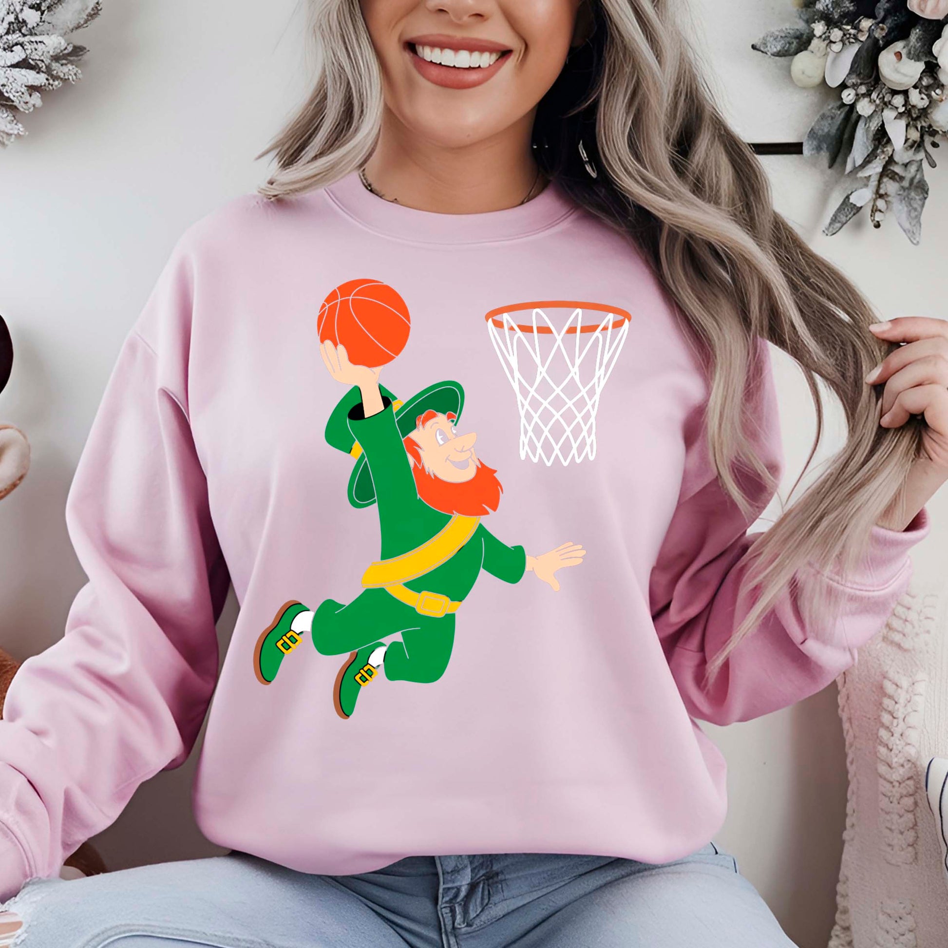 Christian St Patrick's Day Sweatshirt Volleyball Player