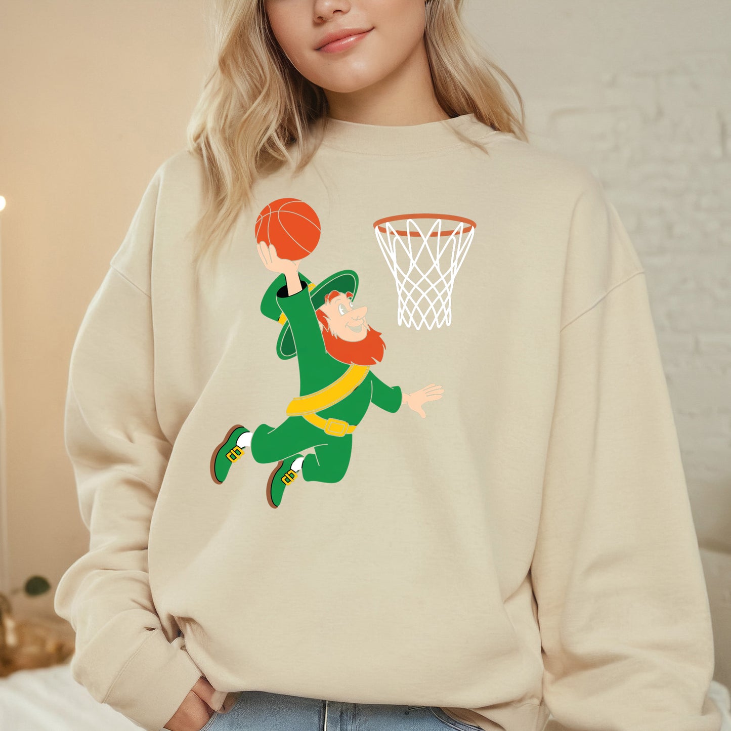 Christian St Patrick's Day Sweatshirt Volleyball Player