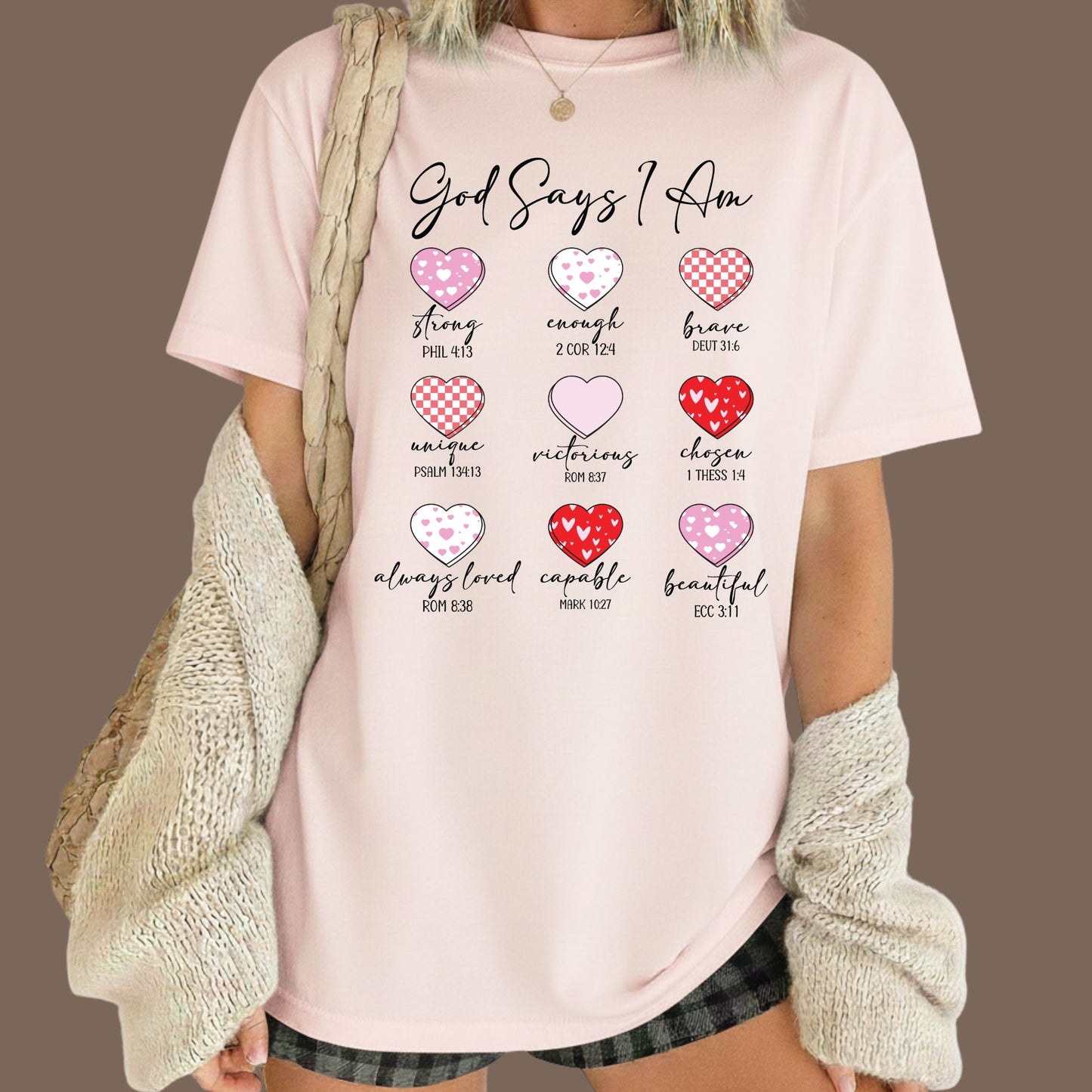 Christian Valentine Day Shirts God Says I Am Bible Verse Tee, Comfort Colors T-Shirt, Religious Sweatshirt Bella Canvas Jesus Apparel