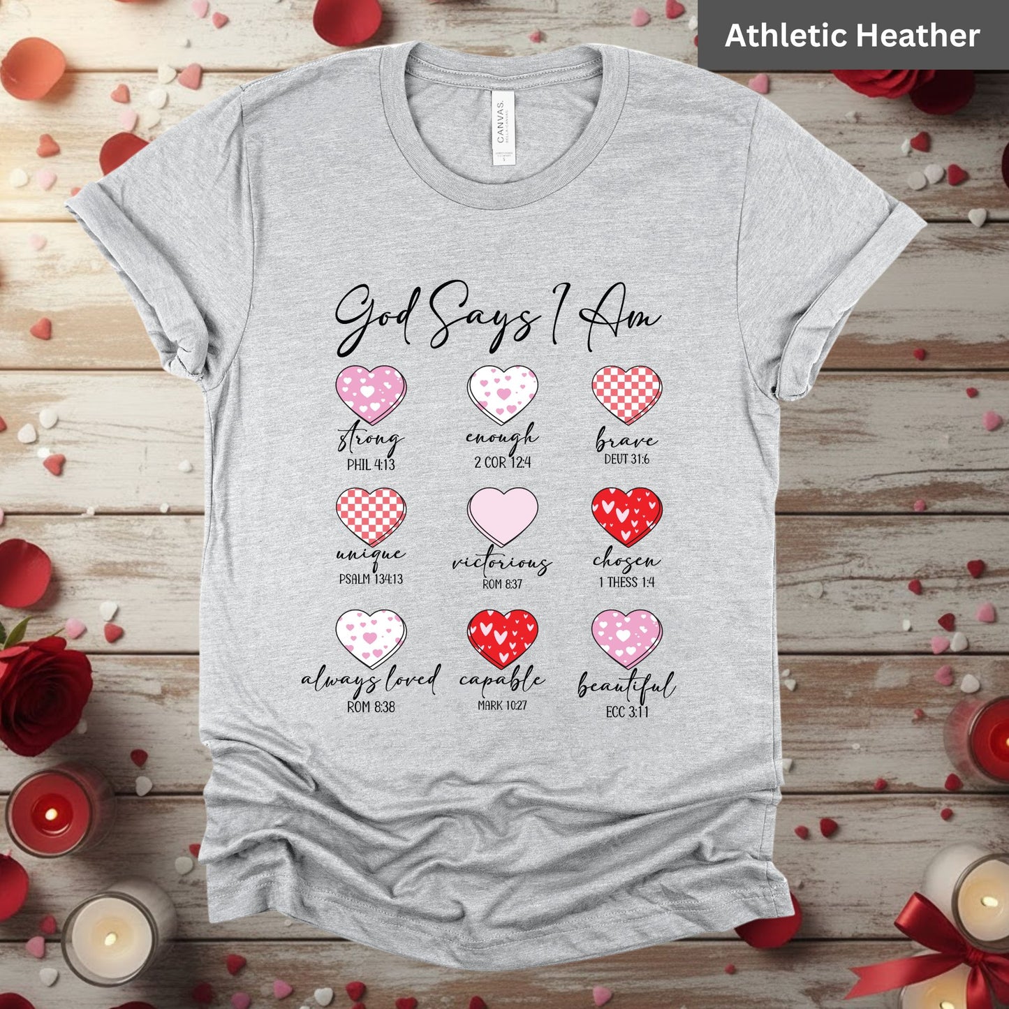 Christian Valentine Day Shirts God Says I Am Bible Verse Tee, Comfort Colors T-Shirt, Religious Sweatshirt Bella Canvas Jesus Apparel
