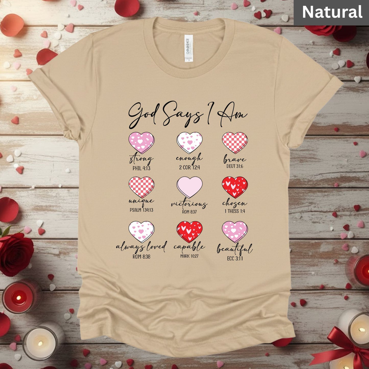 Christian Valentine Day Shirts God Says I Am Bible Verse Tee, Comfort Colors T-Shirt, Religious Sweatshirt Bella Canvas Jesus Apparel