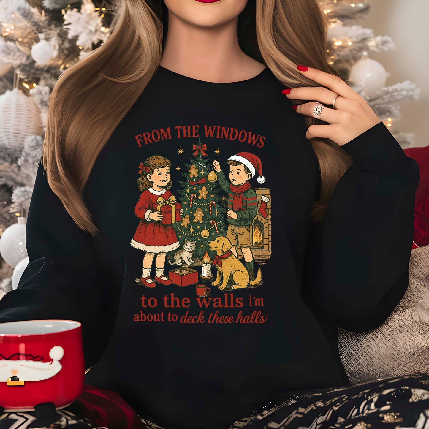 Christmas Carol Girls DTF Transfer Ready to Press, Holiday Heat Press Design, Xmas Shirt Print, UV DTF Sticker, Retro Christmas Gift Idea