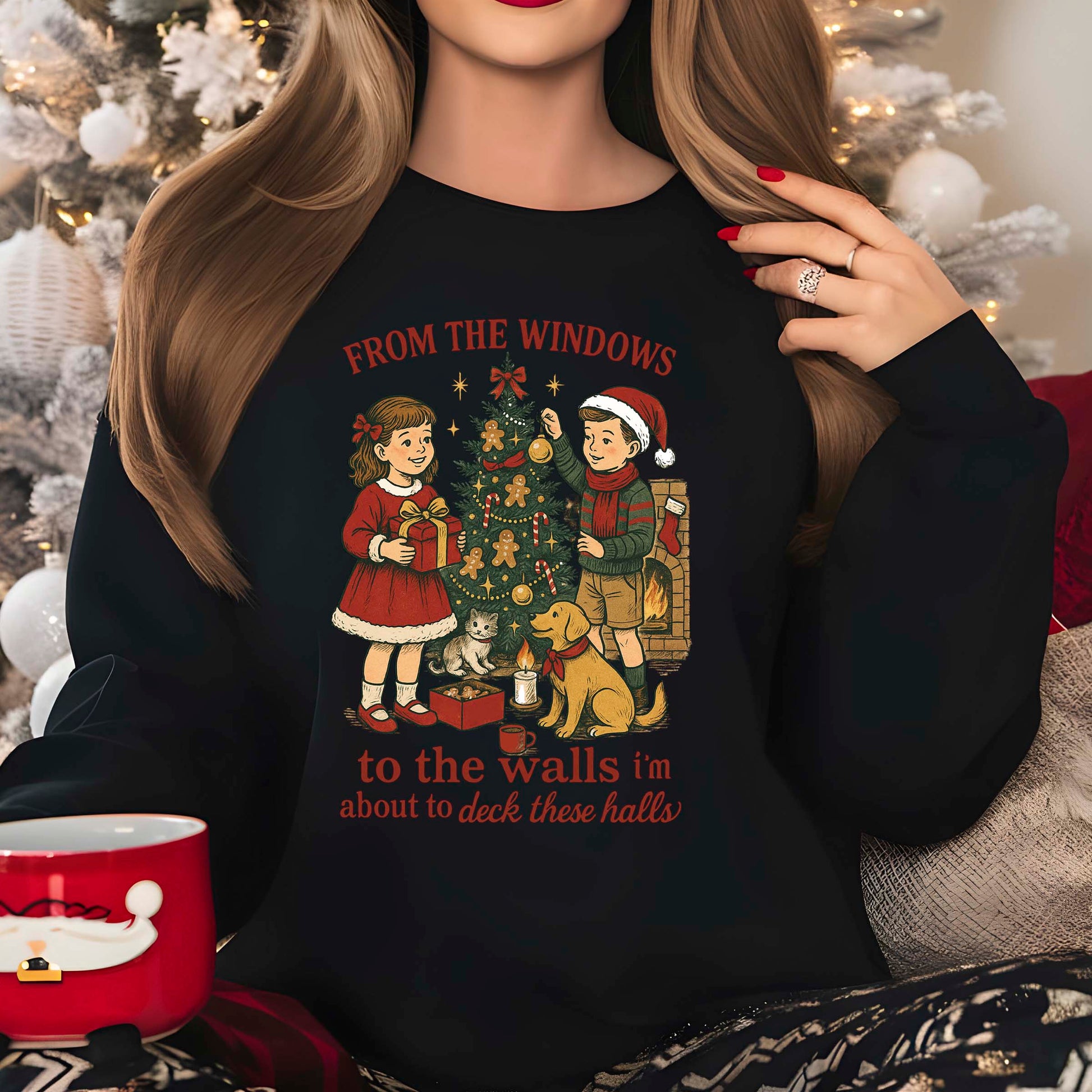Christmas Carol Girls DTF Transfer Ready to Press, Holiday Heat Press Design, Xmas Shirt Print, UV DTF Sticker, Retro Christmas Gift Idea