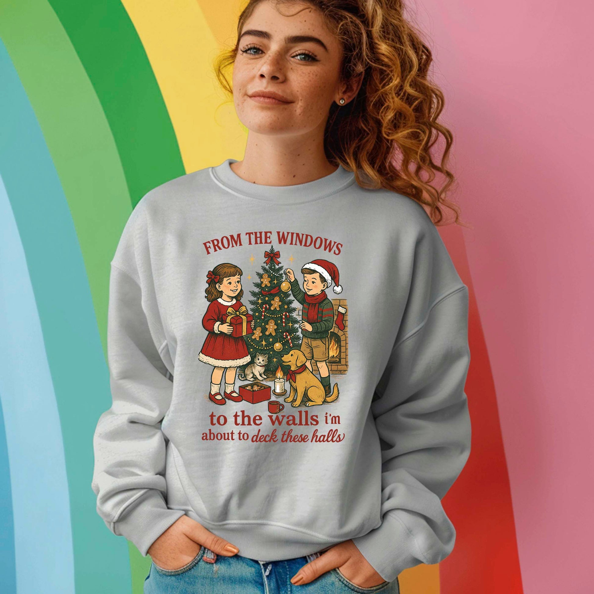 Christmas Carol Girls DTF Transfer Ready to Press, Holiday Heat Press Design, Xmas Shirt Print, UV DTF Sticker, Retro Christmas Gift Idea