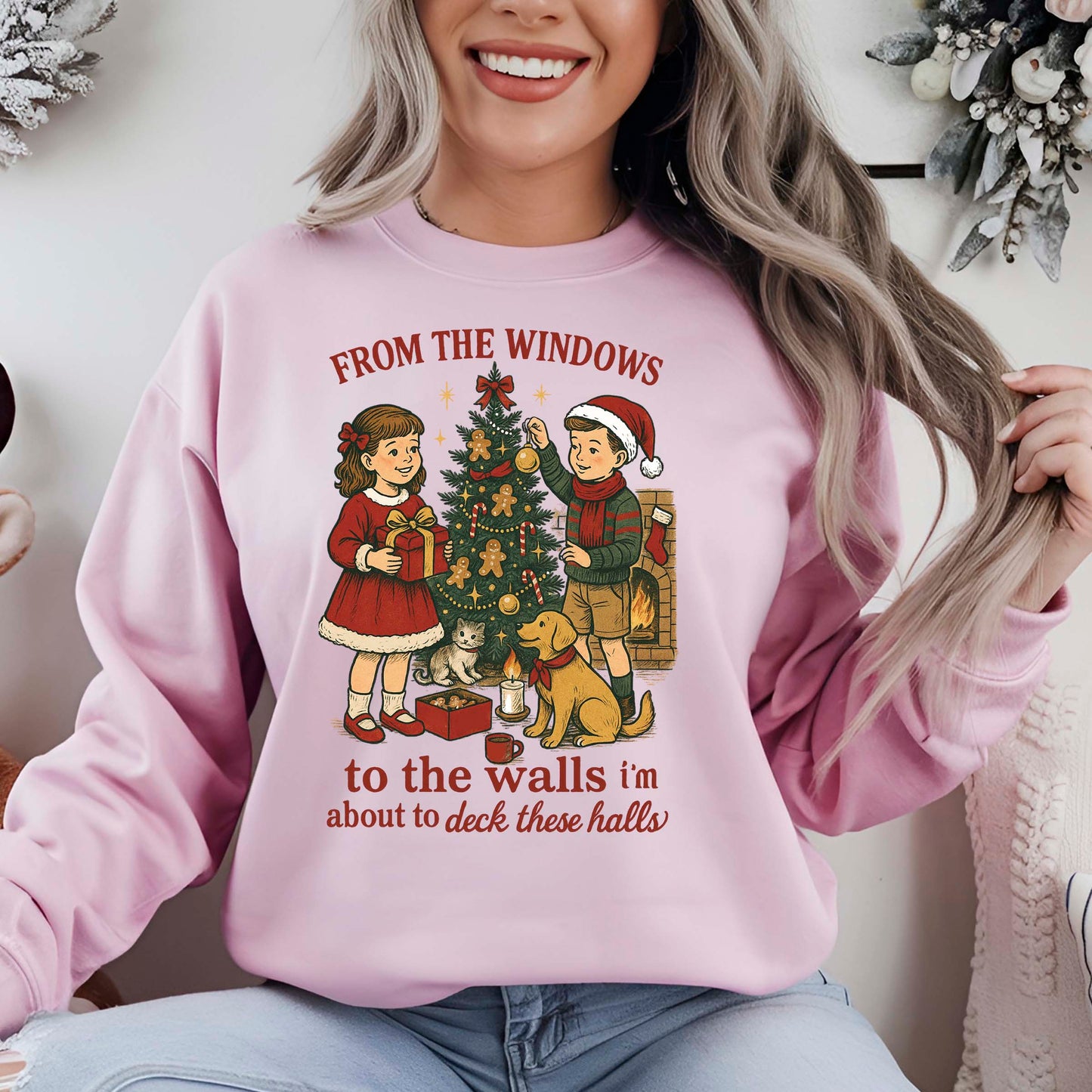 Christmas Carol Girls DTF Transfer Ready to Press, Holiday Heat Press Design, Xmas Shirt Print, UV DTF Sticker, Retro Christmas Gift Idea