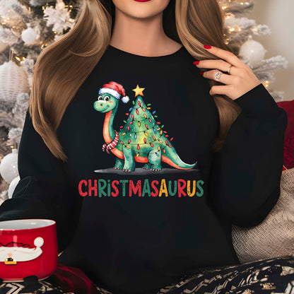 Christmas Dinosaur Christmas Tree DTF Transfer, Holiday Heat Press Design, Xmas Shirt Print, UV DTF Sticker, Dinosaur Christmas Gift