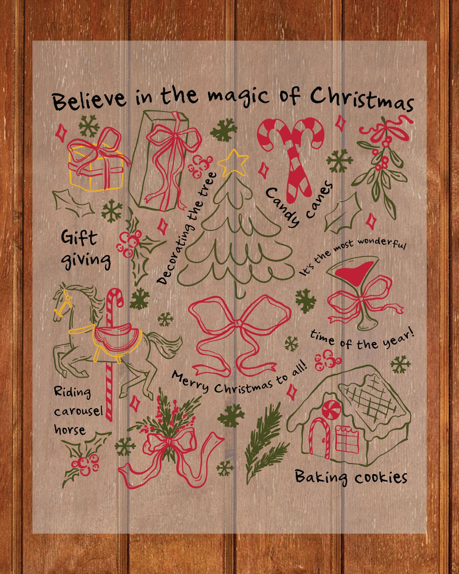 Christmas Doodles DTF Transfers