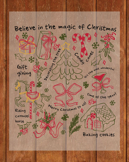 Christmas Doodles DTF Transfers