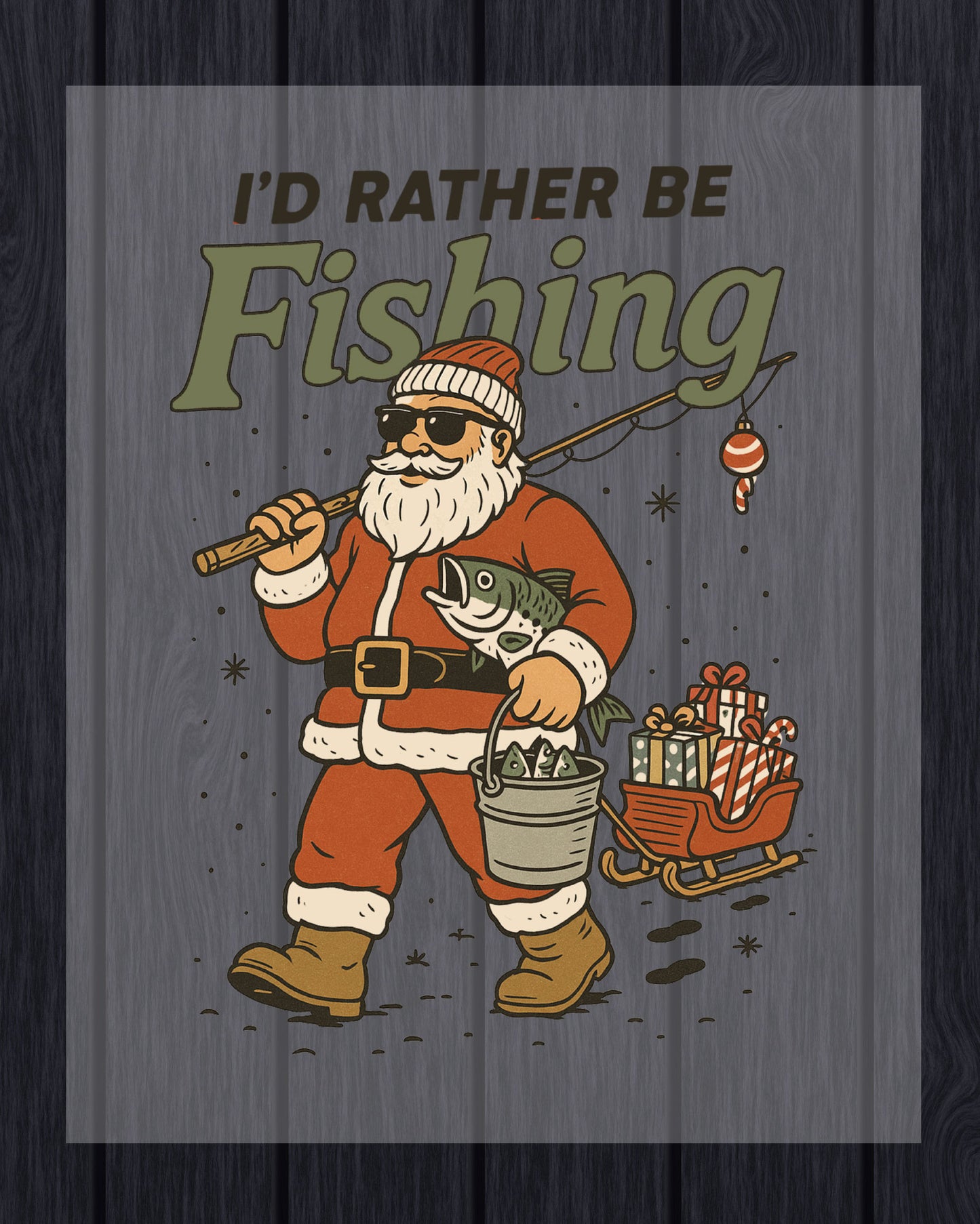 Christmas Fisherman DTF Transfers
