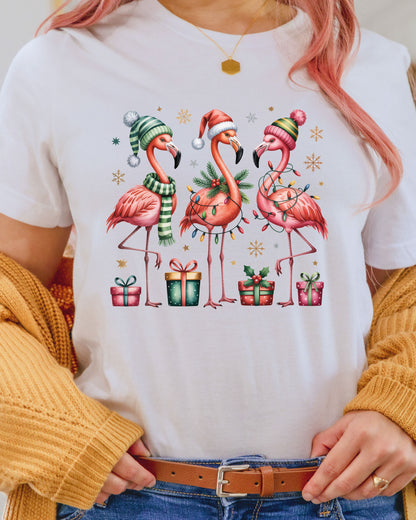 Christmas Flamingo DTF Transfers