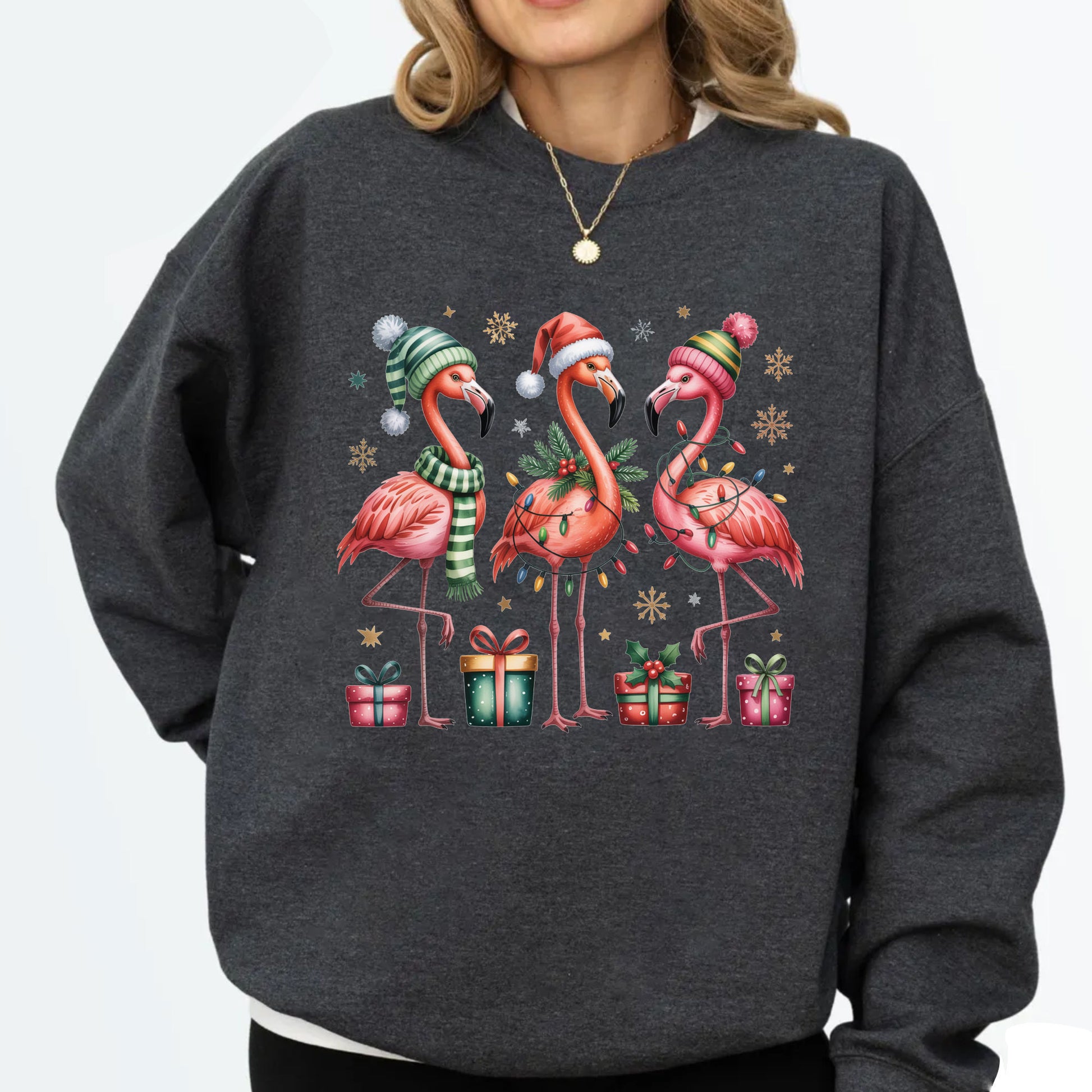 Christmas Flamingo DTF Transfers