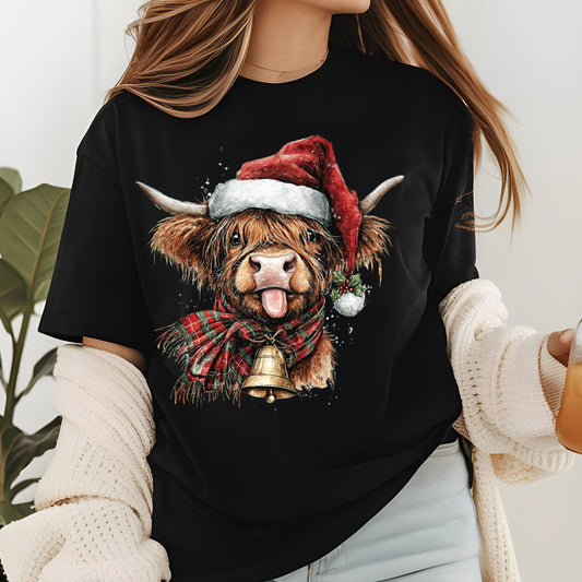 Christmas Highland Cow DTF Transfer