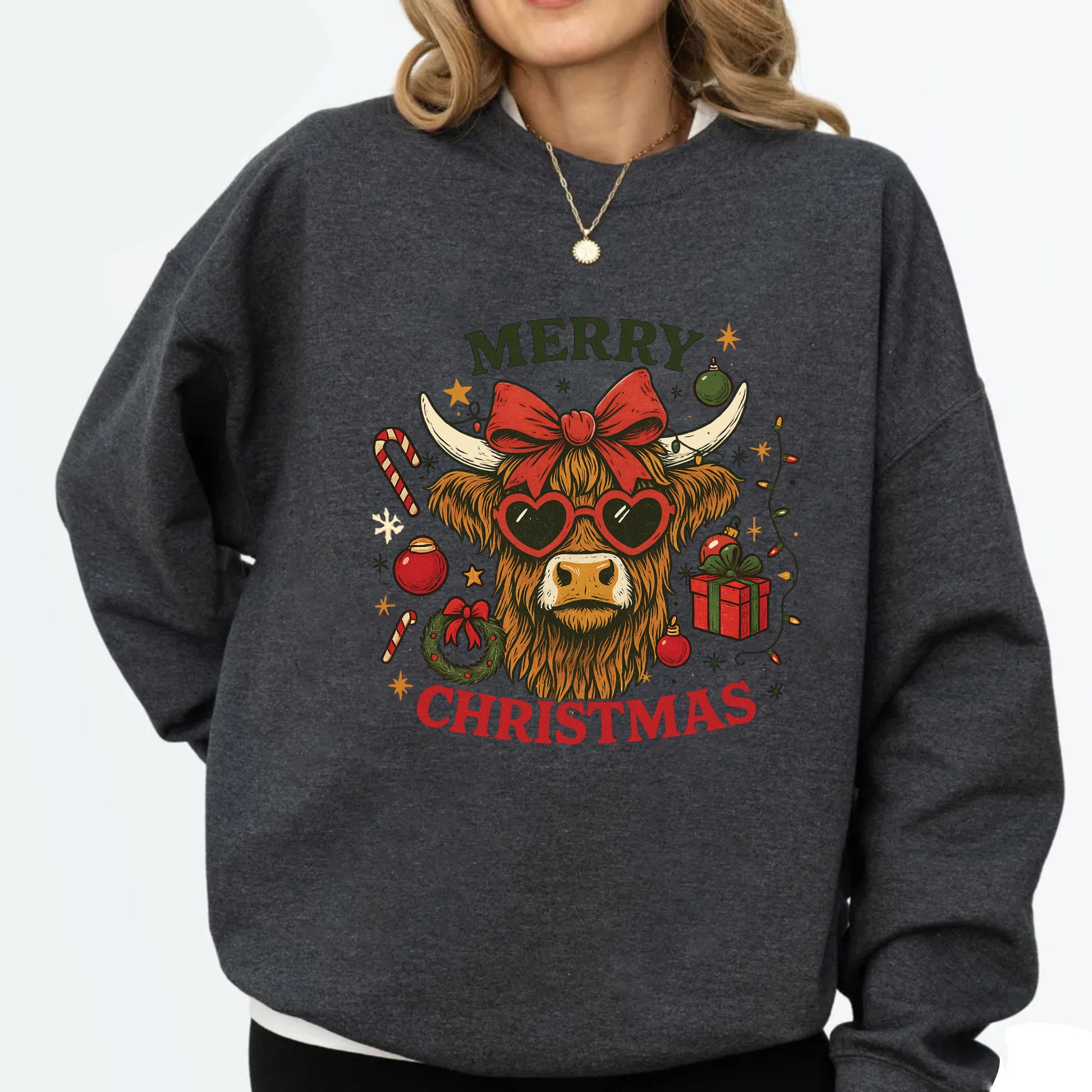 Christmas Highland Cow DTF Transfers