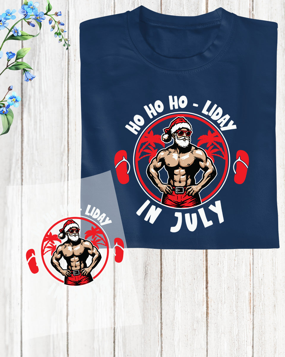 Christmas in July Ho Ho Ho-liday DTF Transfer