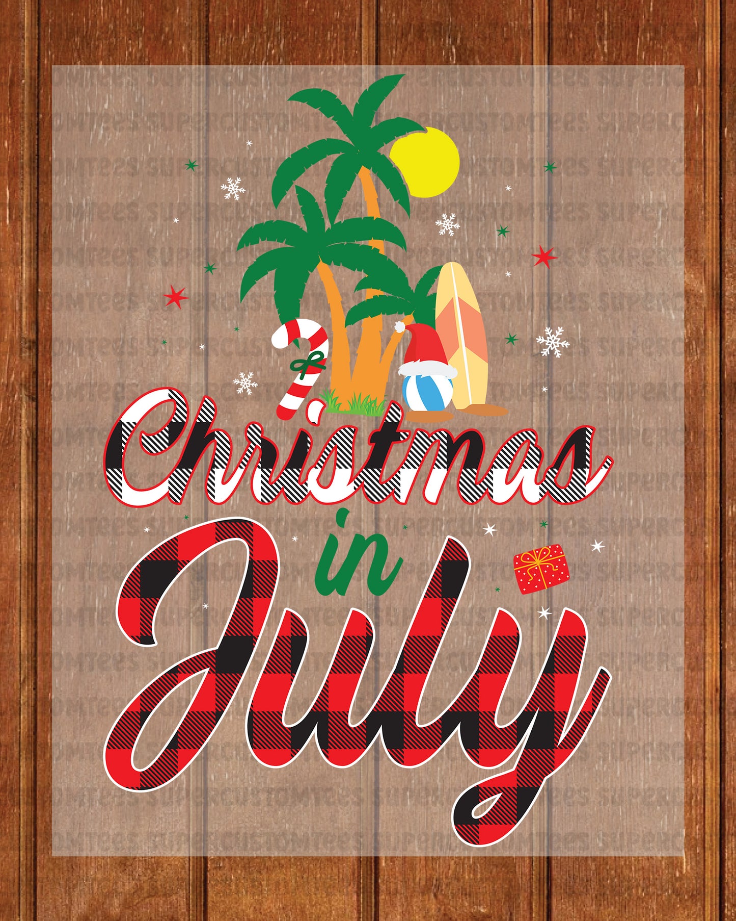 Christmas In July Summer Heat Transfer for Shirts
