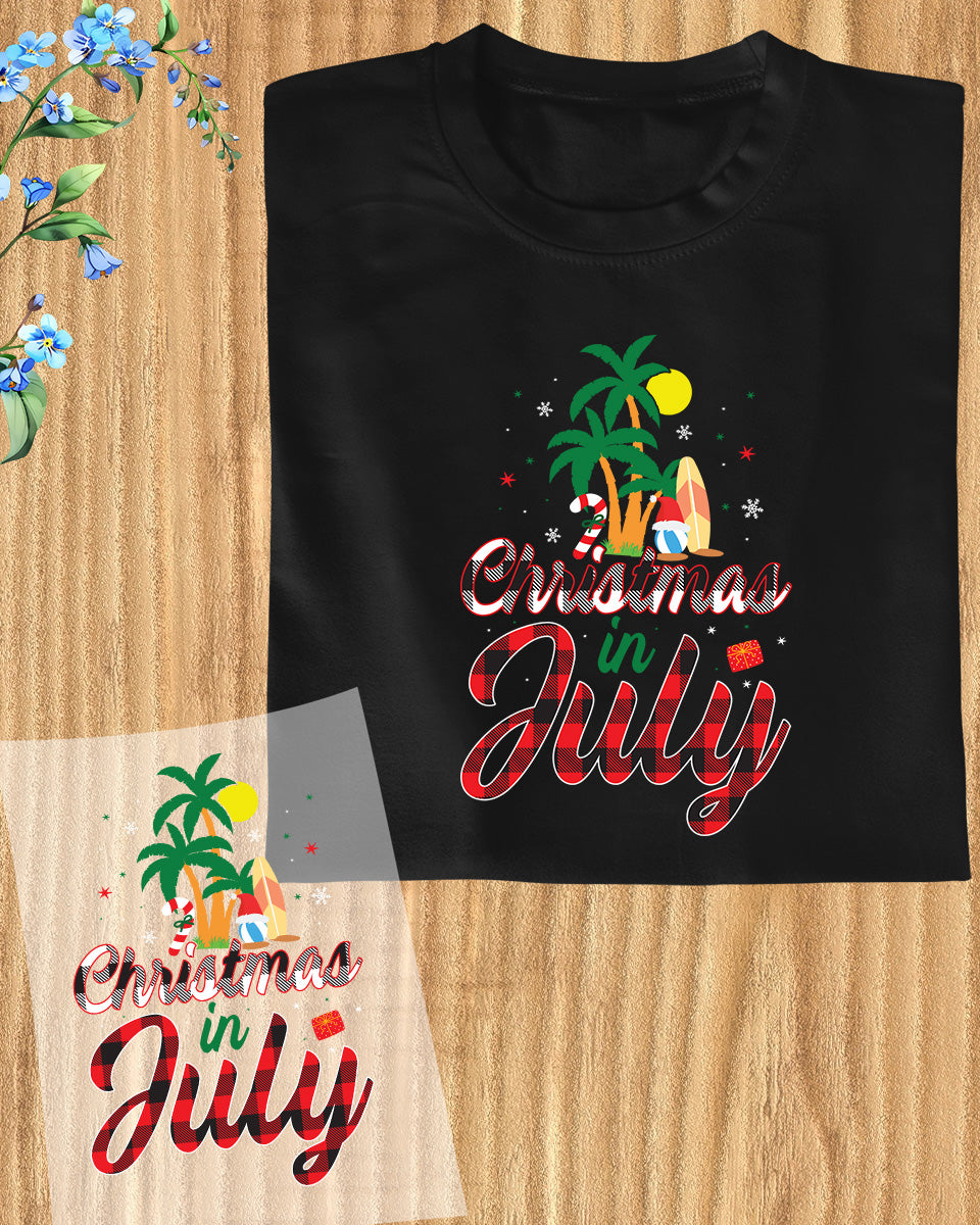 Christmas In July Summer Heat Transfer for Shirts