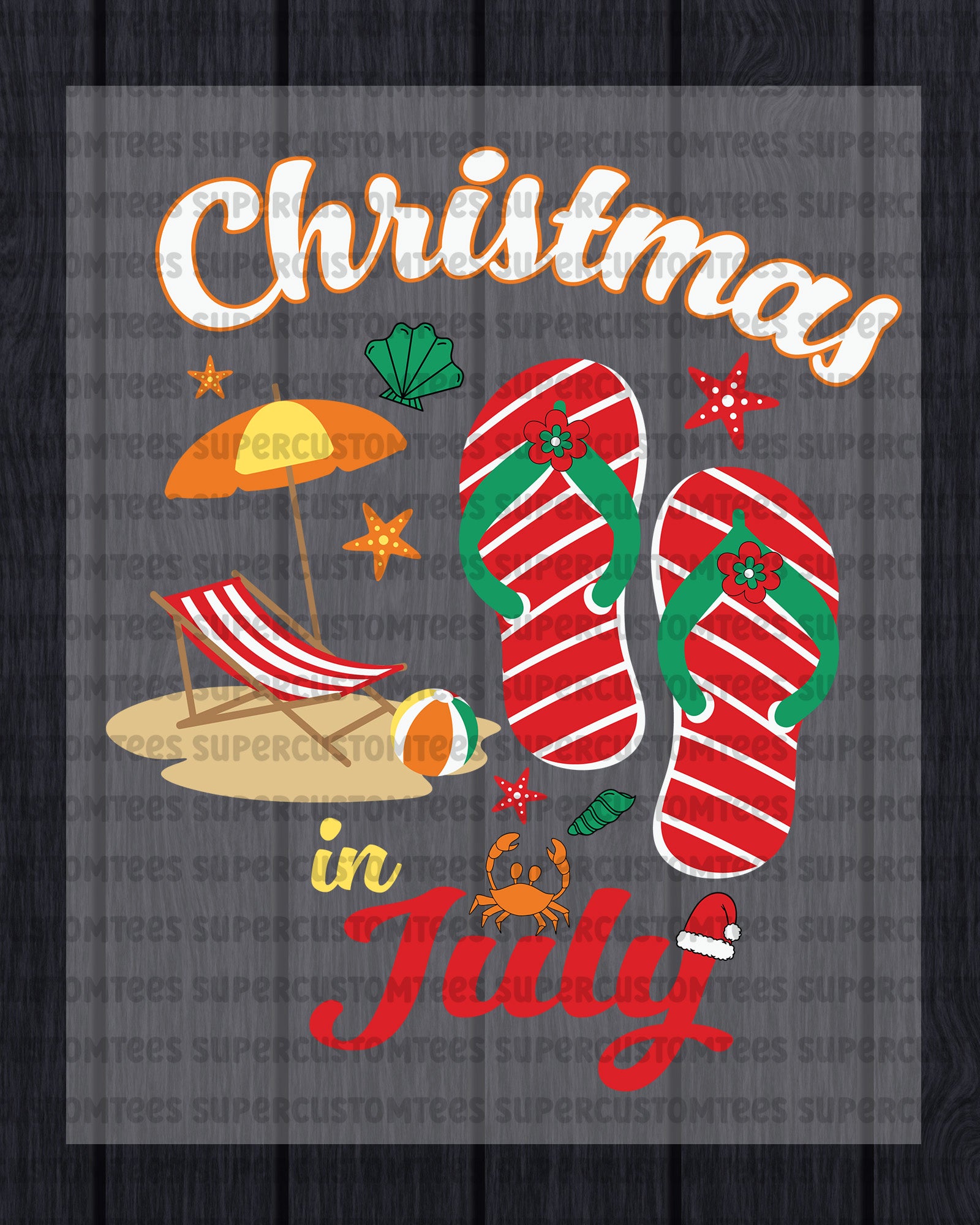 Christmas in July Summer Vibes DTF Transfer