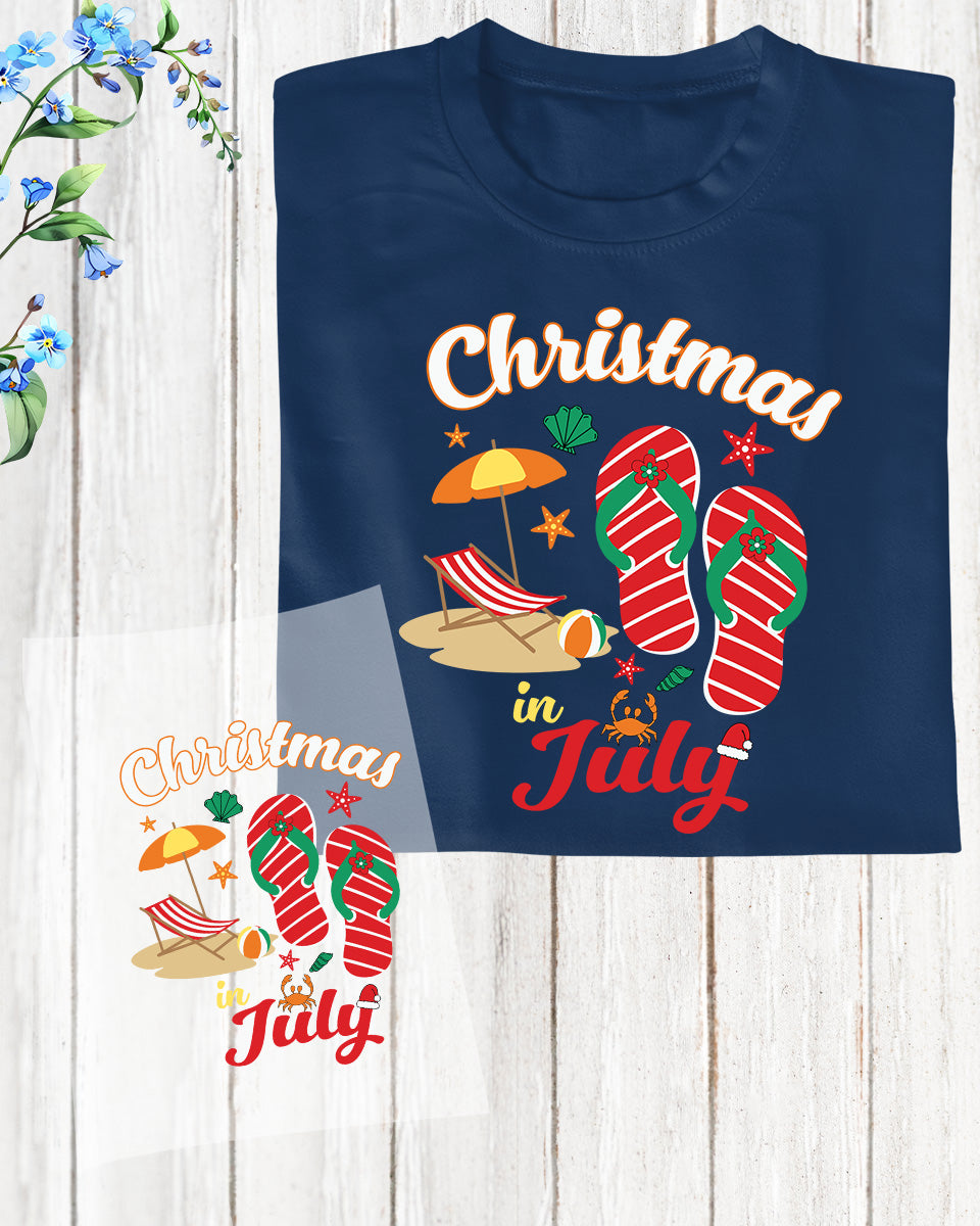Christmas in July Summer Vibes DTF Transfer