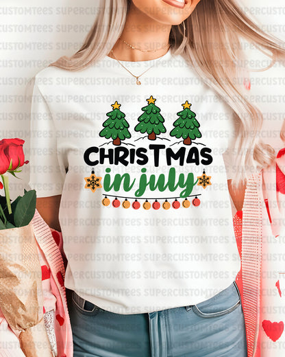 Christmas in July Tree Iron on Transfers for Shirts