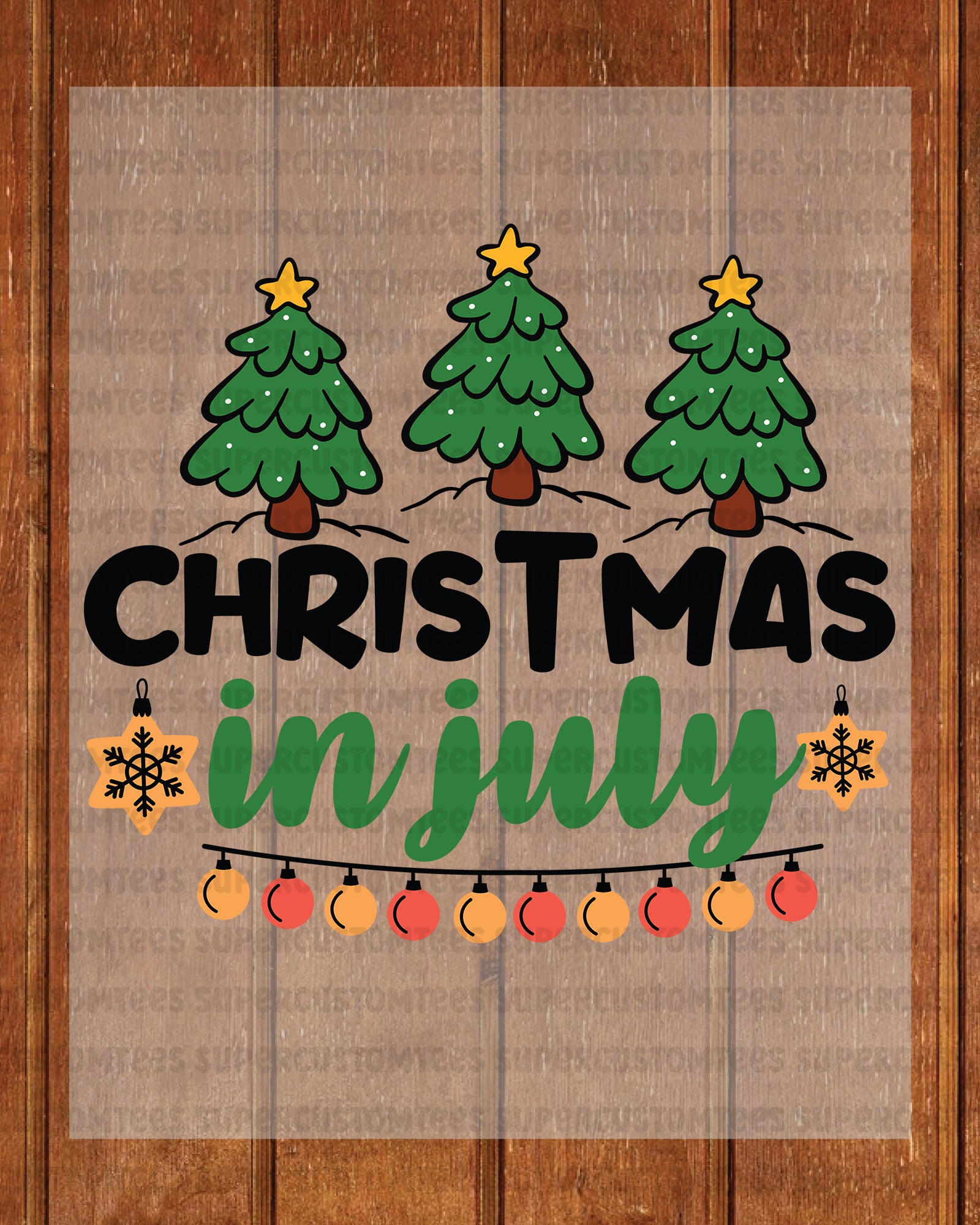 Christmas in July Tree Iron on Transfers for Shirts