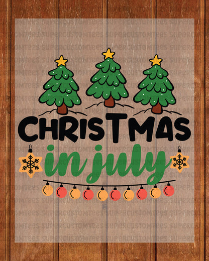 Christmas in July Tree Iron on Transfers for Shirts