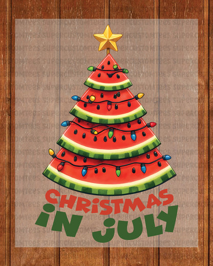 Christmas In July Watermelon DTF Transfer