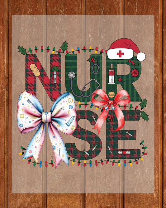 Christmas Nurse DTF Transfer
