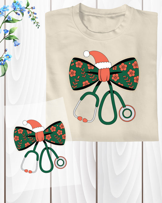 Christmas Nurse Stethoscope DTF Transfer
