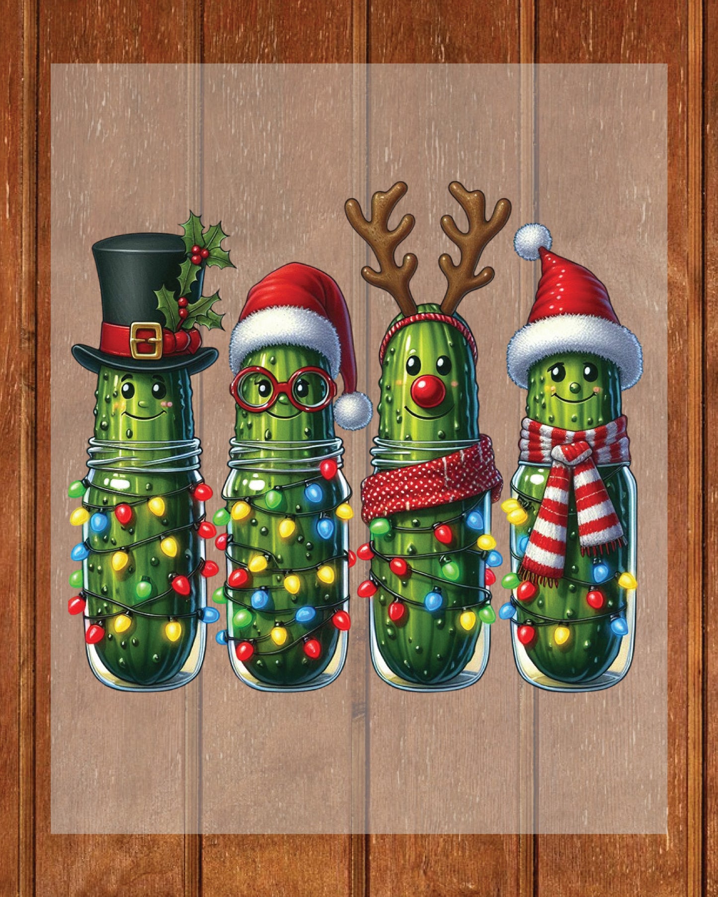 Christmas Pickles DTF Transfer Ready to Press, Holiday Heat Press Design, Xmas Shirt Print, UV DTF Sticker, Funny Christmas Gift Idea