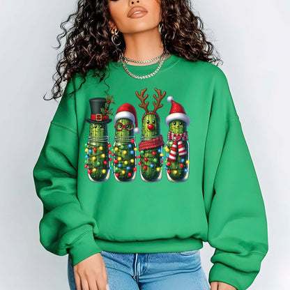 Christmas Pickles DTF Transfer Ready to Press, Holiday Heat Press Design, Xmas Shirt Print, UV DTF Sticker, Funny Christmas Gift Idea