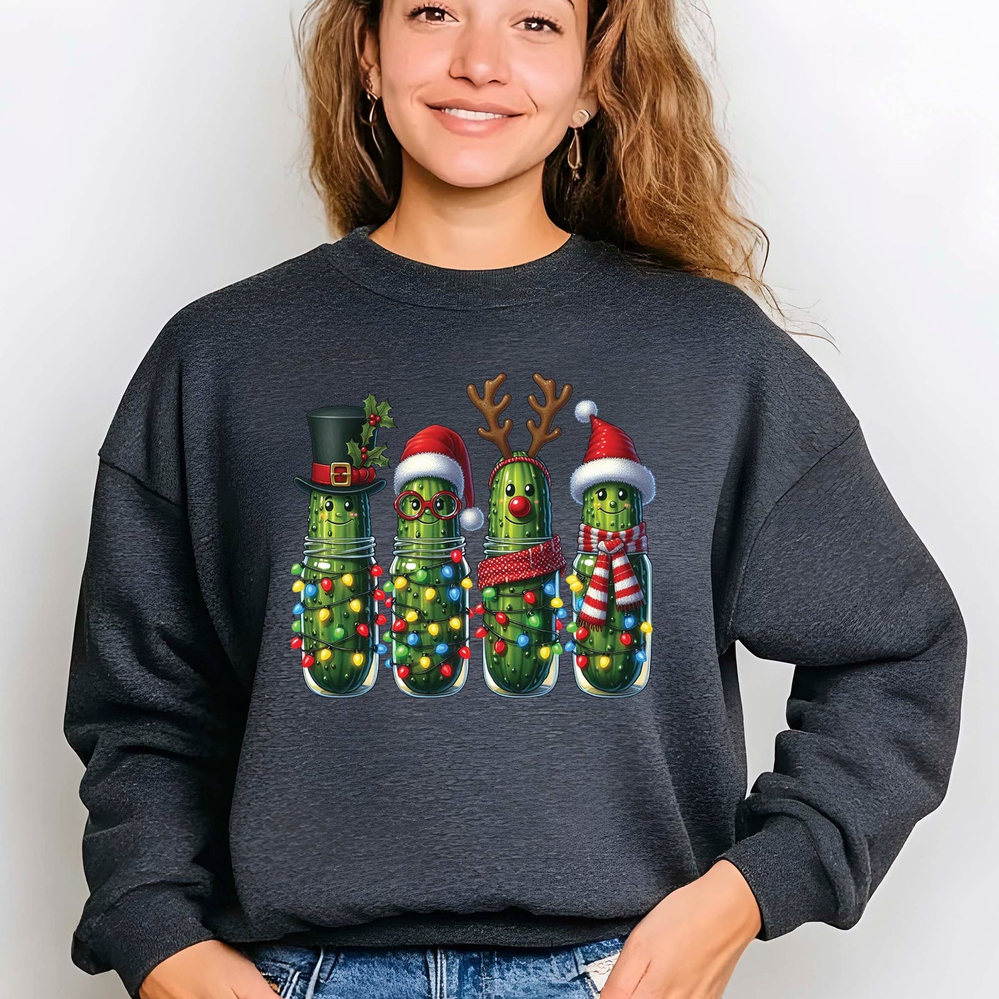Christmas Pickles DTF Transfer Ready to Press, Holiday Heat Press Design, Xmas Shirt Print, UV DTF Sticker, Funny Christmas Gift Idea