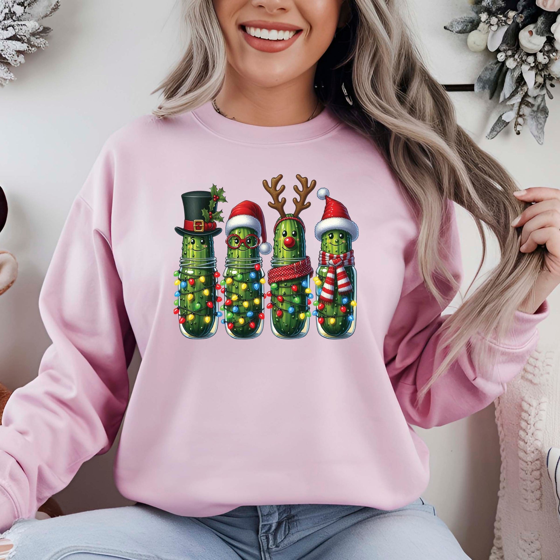 Christmas Pickles DTF Transfer Ready to Press, Holiday Heat Press Design, Xmas Shirt Print, UV DTF Sticker, Funny Christmas Gift Idea