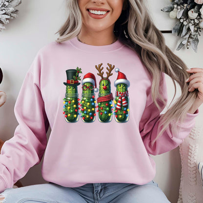 Christmas Pickles DTF Transfer Ready to Press, Holiday Heat Press Design, Xmas Shirt Print, UV DTF Sticker, Funny Christmas Gift Idea
