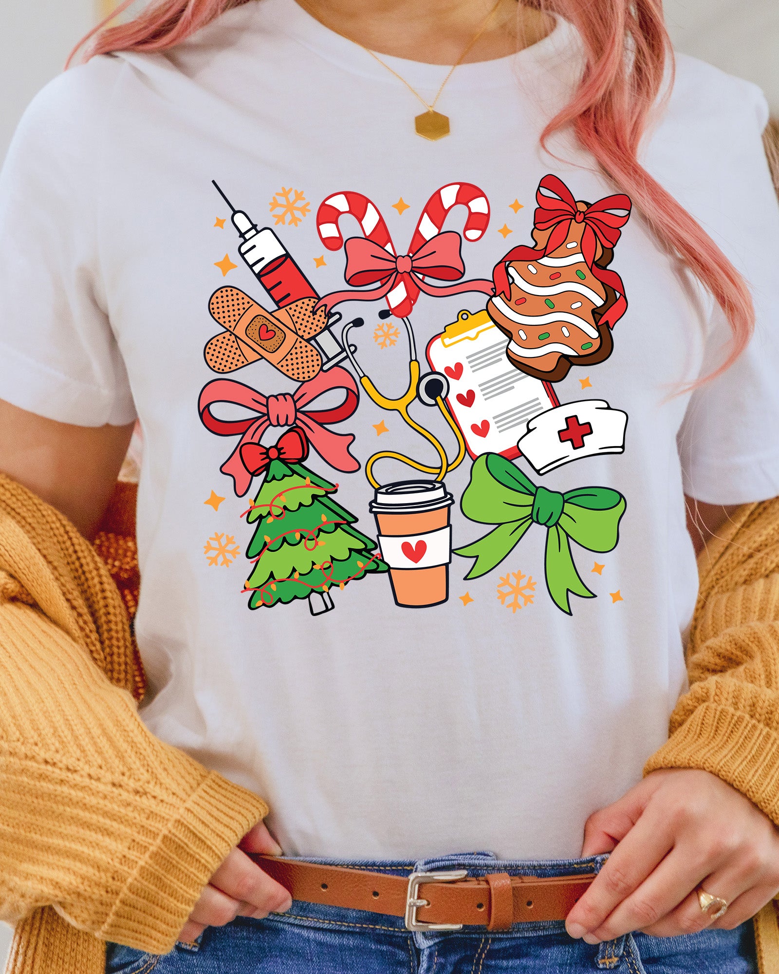 Christmas Preppy Coquette Nurse DTF Transfer