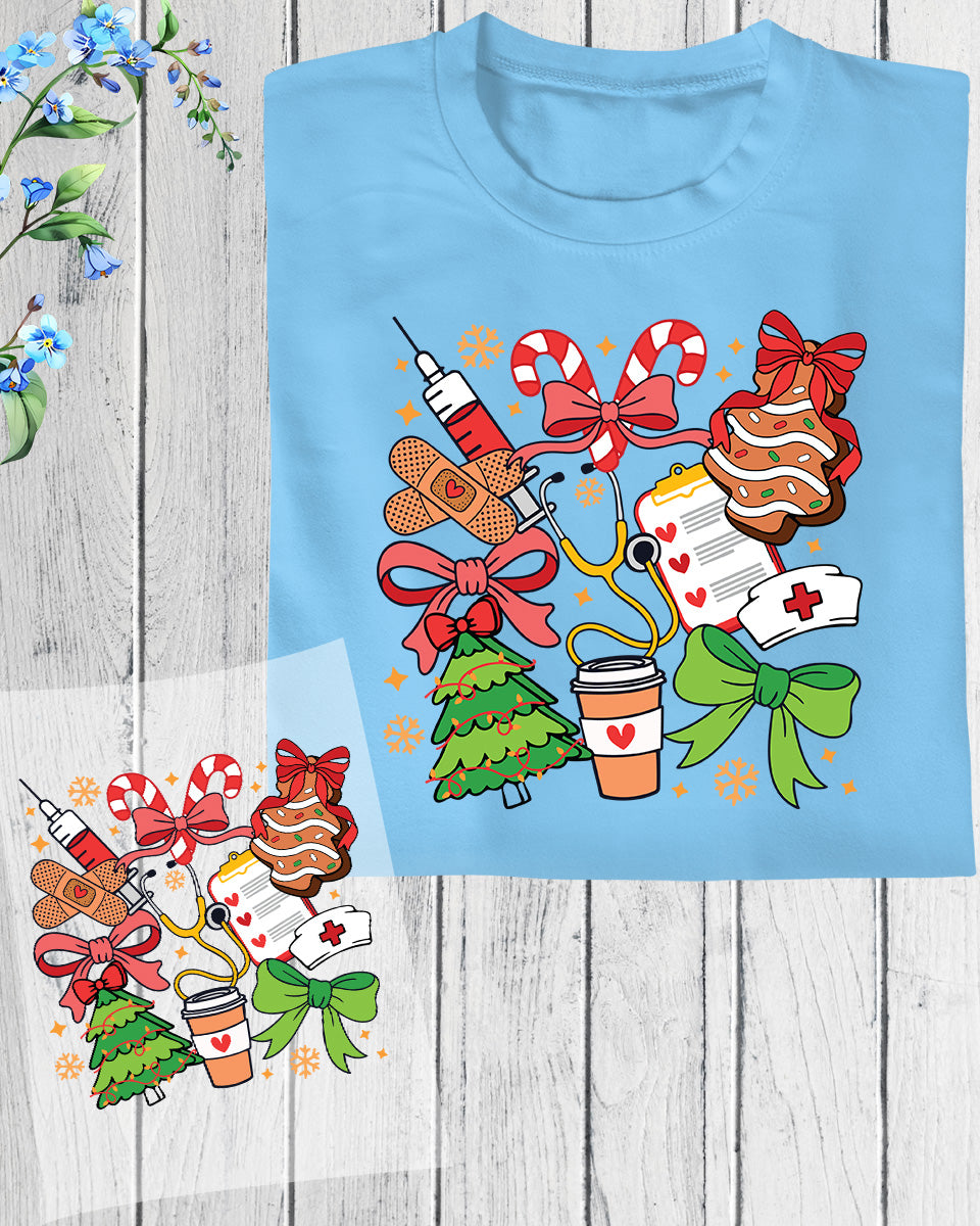 Christmas Preppy Coquette Nurse DTF Transfer