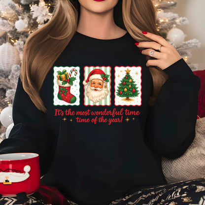 Christmas Santa Christmas Tree DTF Transfer, Holiday Heat Press Design, Xmas Shirt Print, UV DTF Sticker, Retro Christmas Gift