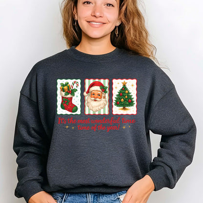 Christmas Santa Christmas Tree DTF Transfer, Holiday Heat Press Design, Xmas Shirt Print, UV DTF Sticker, Retro Christmas Gift