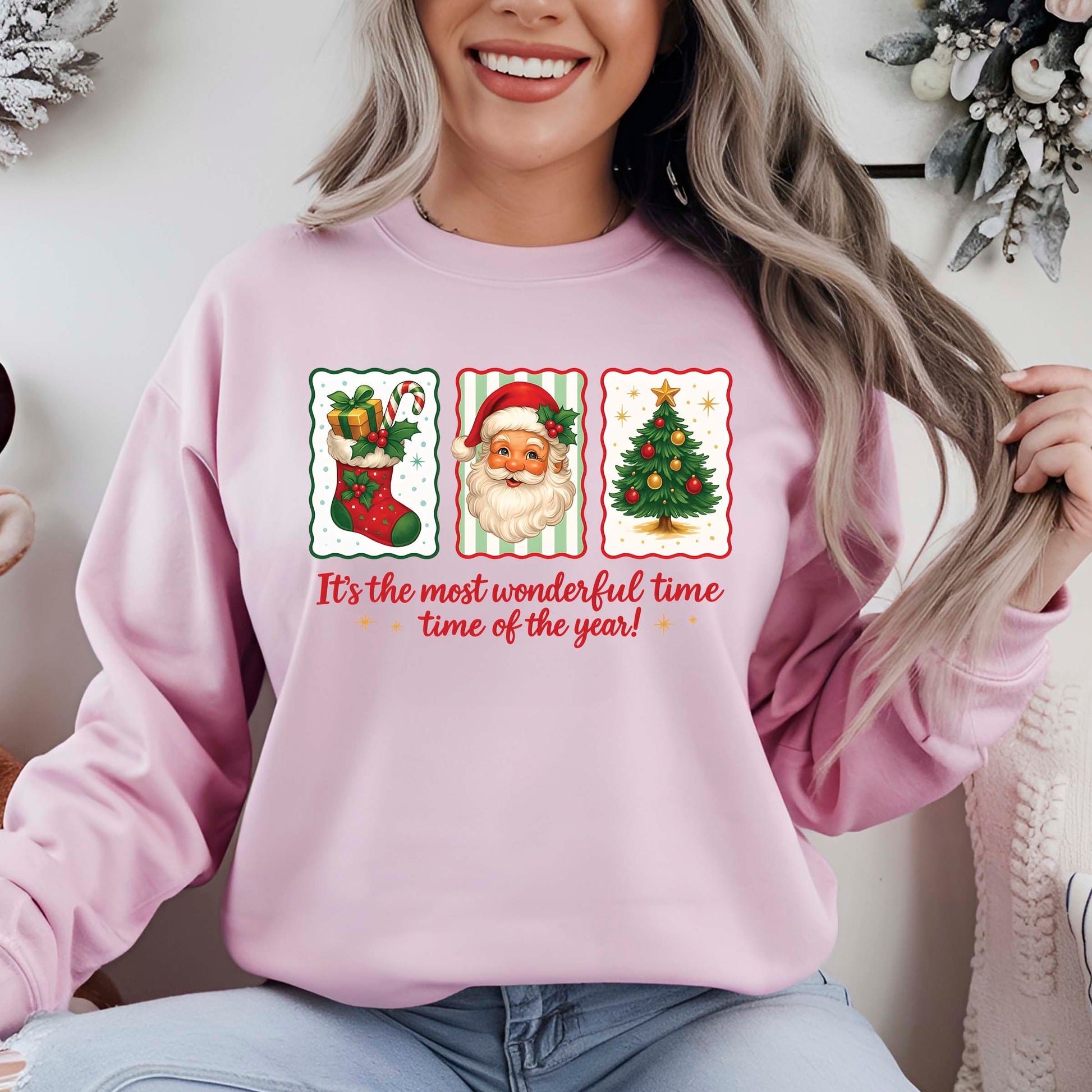 Christmas Santa Christmas Tree DTF Transfer, Holiday Heat Press Design, Xmas Shirt Print, UV DTF Sticker, Retro Christmas Gift