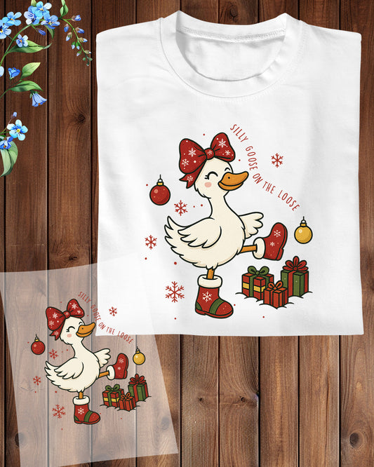 Christmas Silly Goose on the Loose DTF Transfer