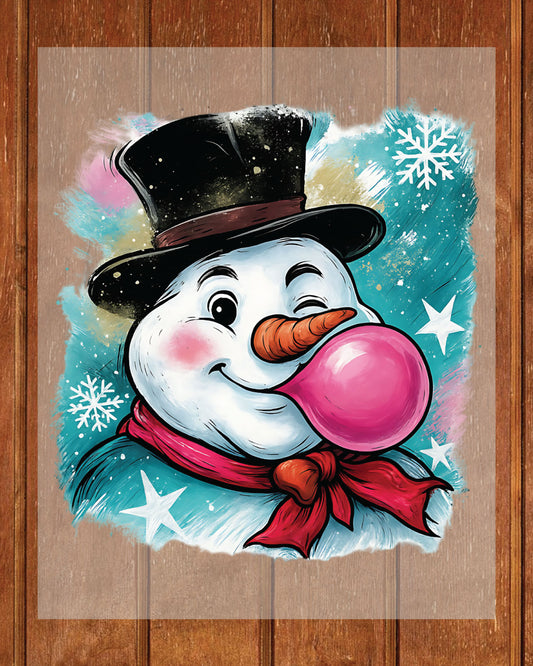 Christmas Snowman Glitter DTF Transfer