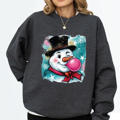 Christmas Snowman Glitter DTF Transfer Ready to Press Funny Christmas Snowman Heat Transfer For Shirts X-mas Iron on Transfer Prints