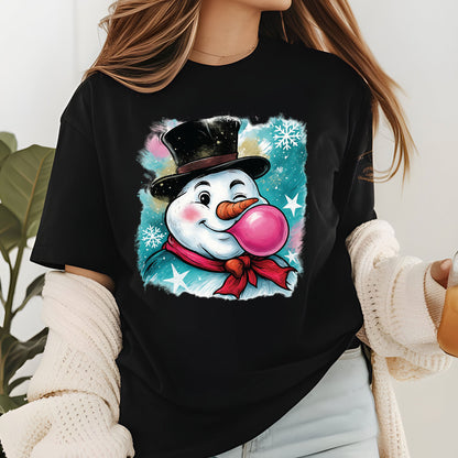 Christmas Snowman Glitter DTF Transfer Ready to Press Funny Christmas Snowman Heat Transfer For Shirts X-mas Iron on Transfer Prints