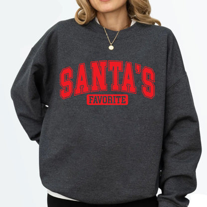 Christmas Sweatshirt, Santas Favorite Christmas Sweatshirt, Festive Holiday Shirts, Womens Christmas Top, Funny Christmas Tees