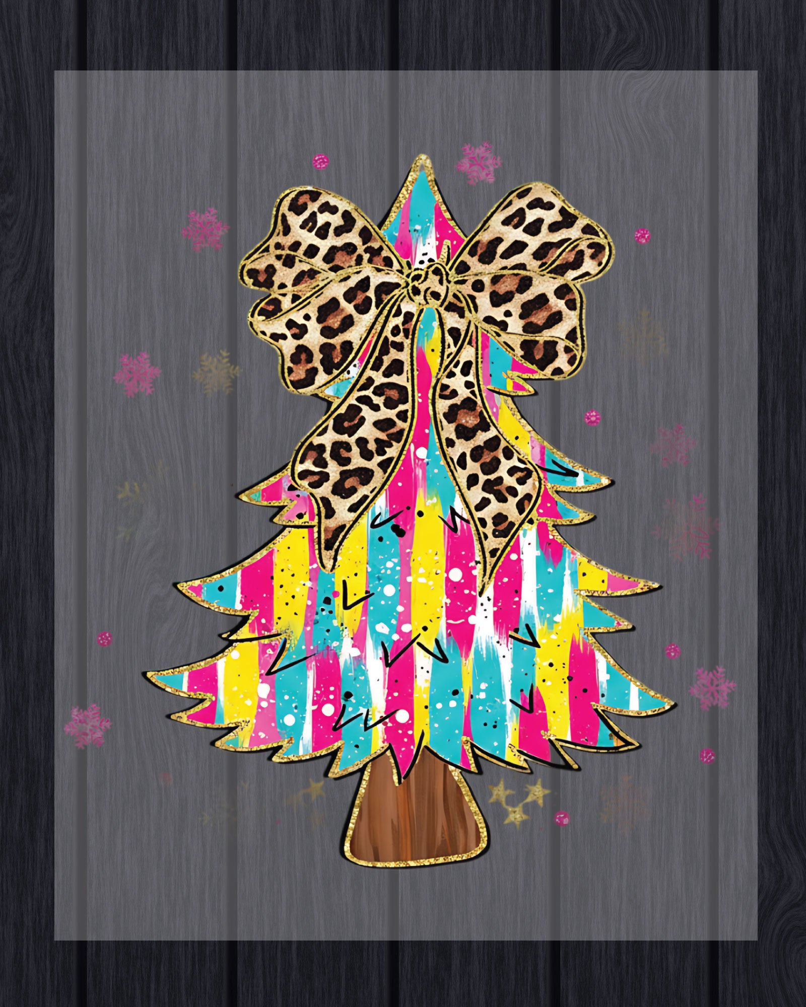 Christmas Tree Coquette Glitter DTF Transfer