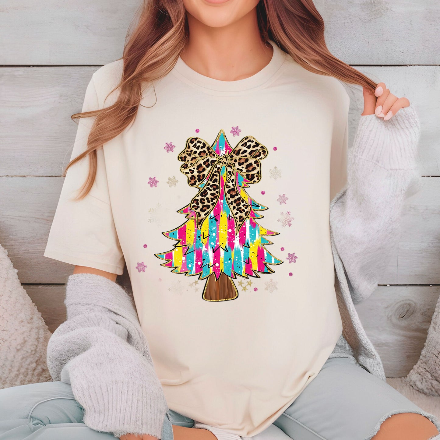 Christmas Tree Coquette Glitter DTF Transfer