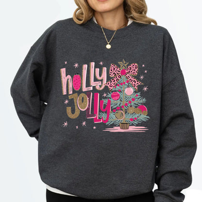 Christmas Tree DTF Transfers Holly Jolly