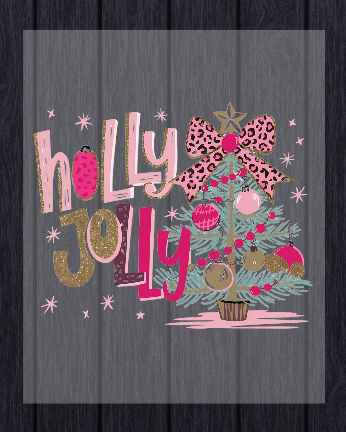 Christmas Tree DTF Transfers Holly Jolly