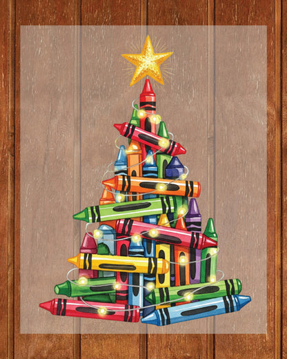 Christmas Tree Pencils Teacher Gift DTF Transfer