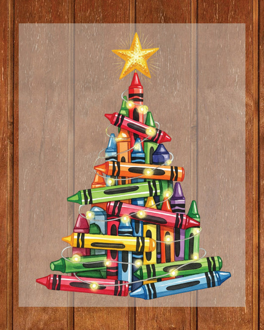 Christmas Tree Pencils Teacher Gift DTF Transfer